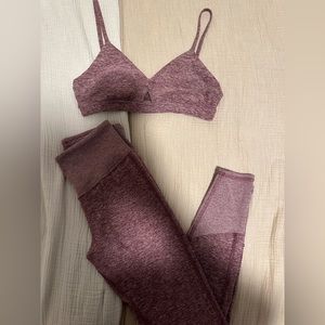 Purple alo yoga set (top size S, leggings XS)
